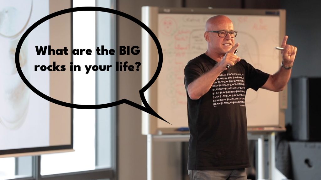 change your priorities and put the big rocks in first